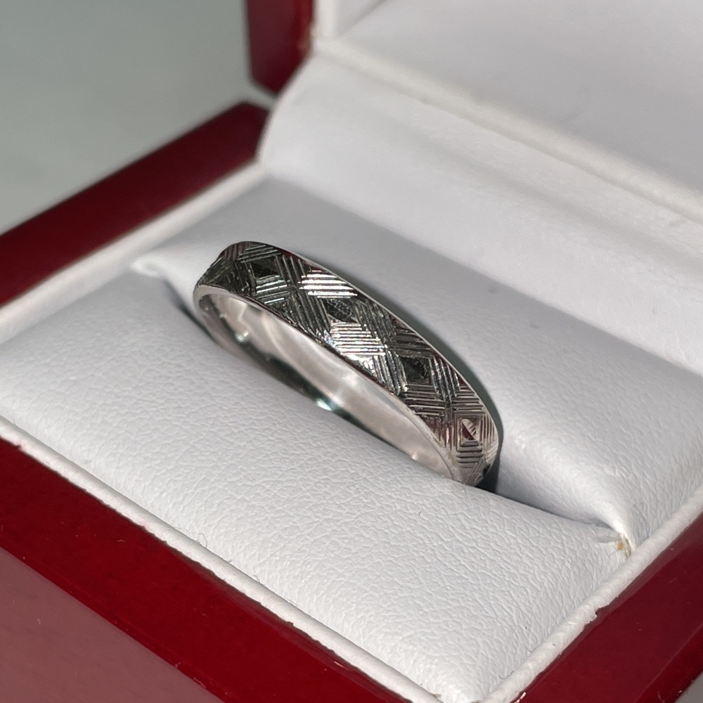 Solid 14k White Gold Stackable Band Ring - image 7